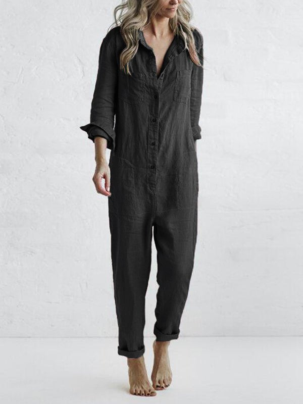 Elegante en Comfortabele Lange Mouwen Jumpsuit - bellanza