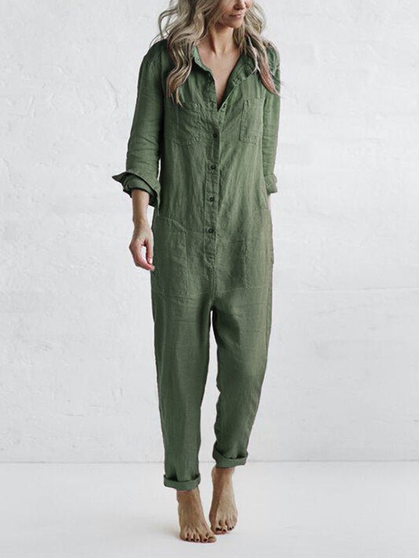 Elegante en Comfortabele Lange Mouwen Jumpsuit - bellanza