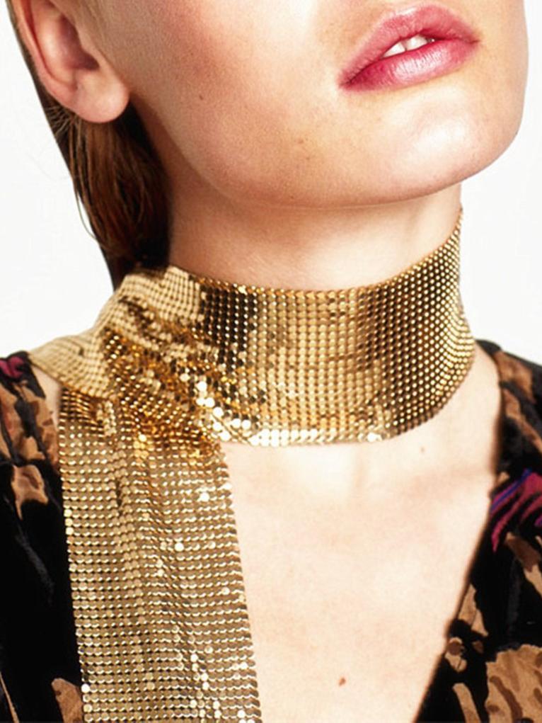 Elegante Textured Metalen Pailletten Lange Sjaal - Bellanza