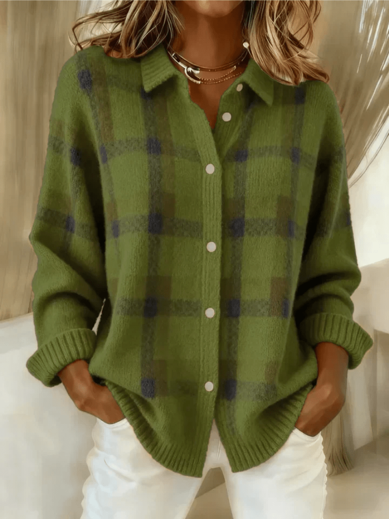 Elena – Warme blouse met ruitpatroon - Bellanza