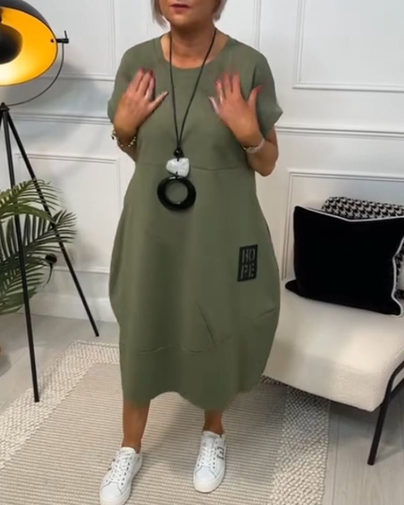 Elise | Casual Vrijetijdsjurk met Korte Mouwen - Bellanza