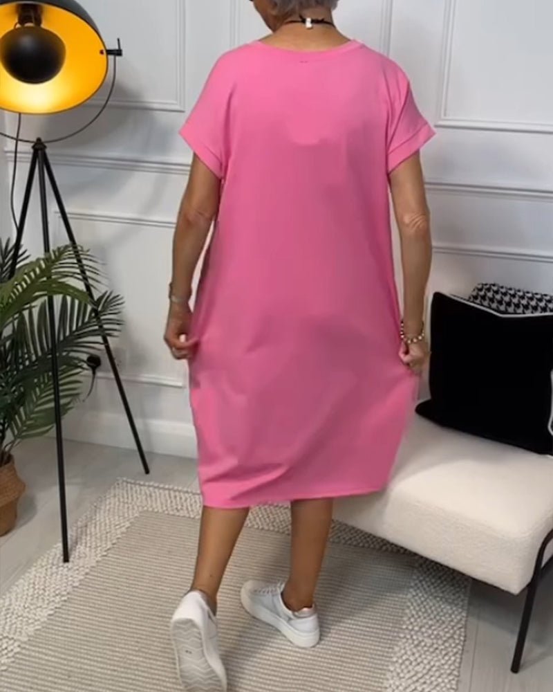 Elise | Casual Vrijetijdsjurk met Korte Mouwen - Bellanza