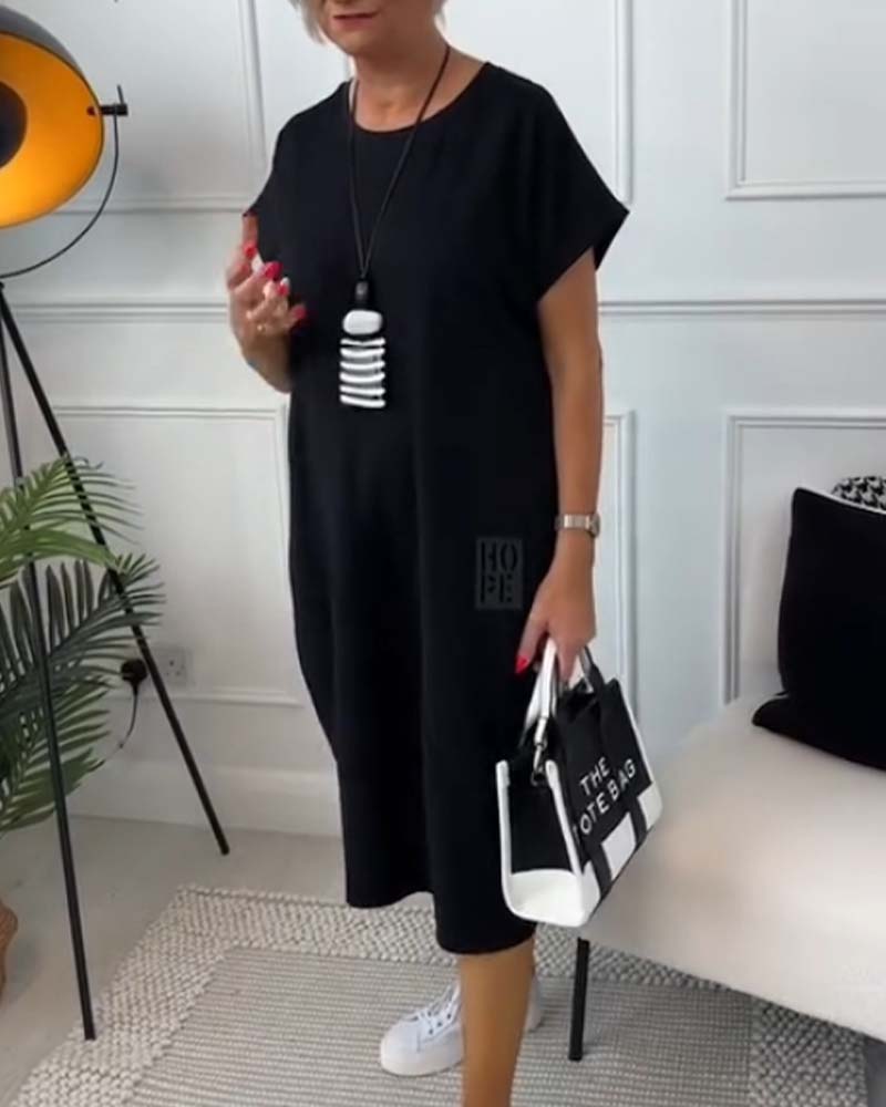 Elise | Casual Vrijetijdsjurk met Korte Mouwen - Bellanza