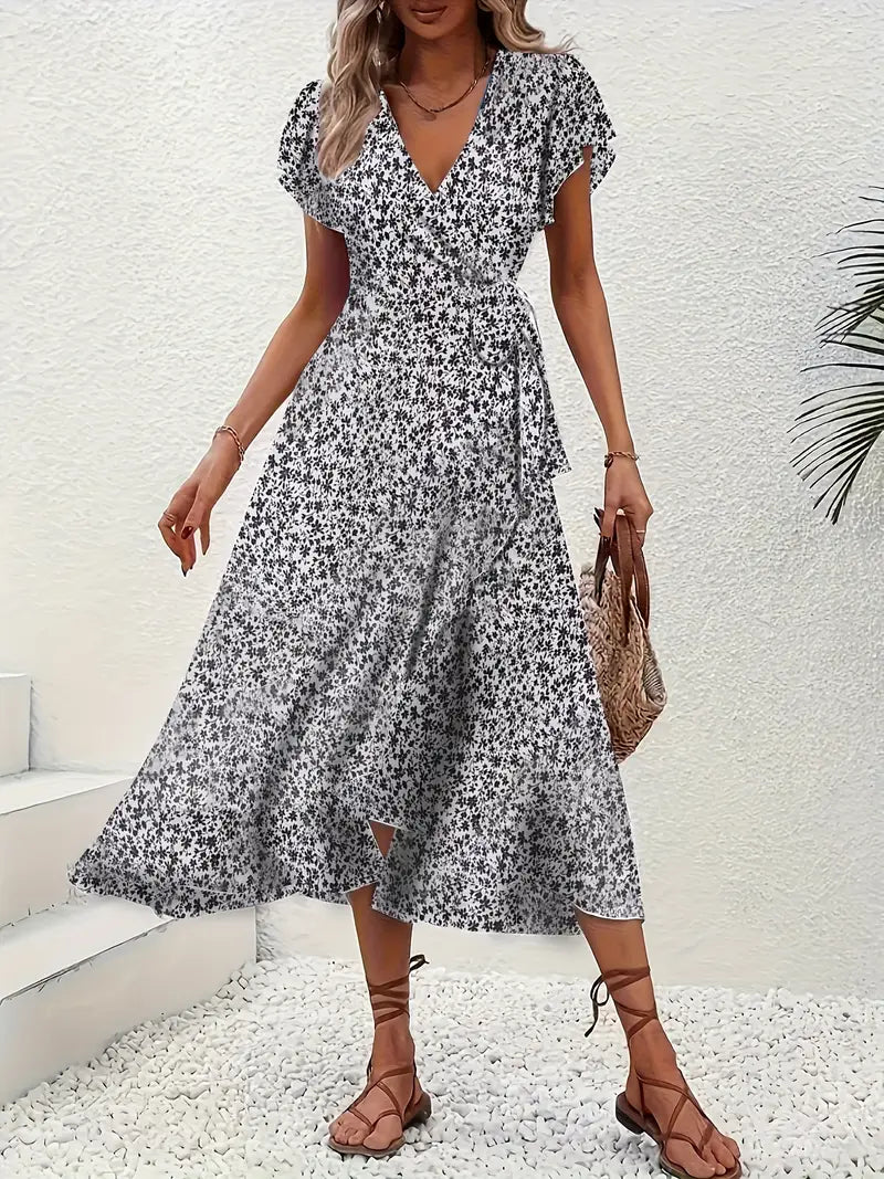 Estelle | Elegante Zomerjurk met Bloemenprint - bellanza