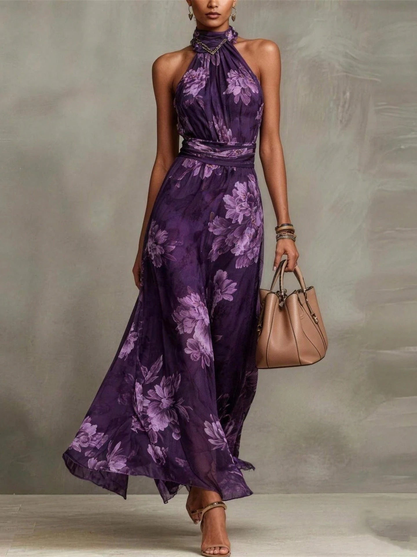 Evelien | Elegante maxi-jurk met bloemenprint - Bellanza
