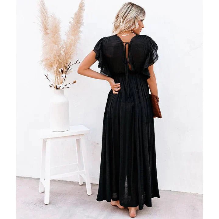 Feline™ Maxi Zwarte Ibiza Jurk - bellanza