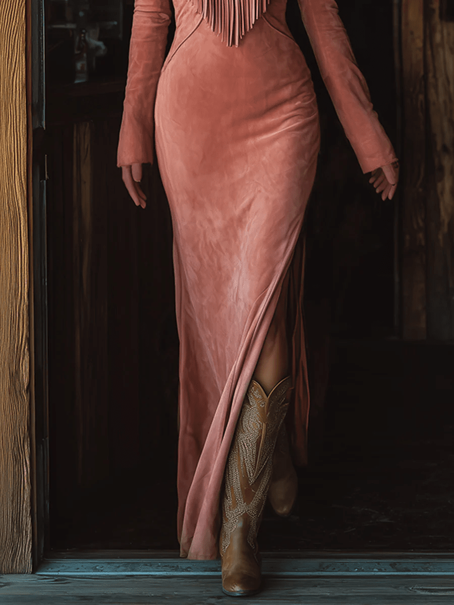 Fleur™ - Vintage Western Maxi - jurk - Bellanza