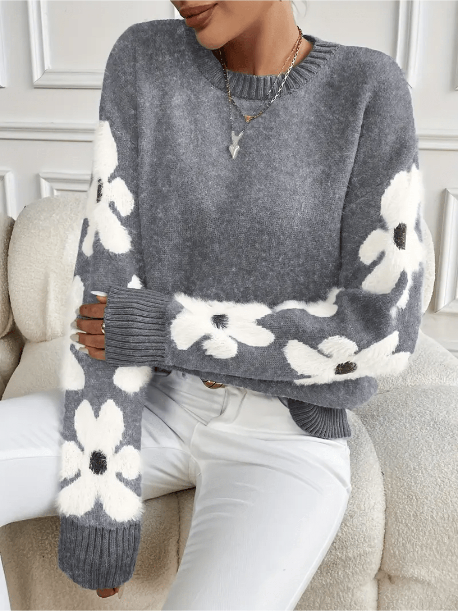 Flora | Elegante en Comfortabele Sweater met Bloemenprint - Bellanza