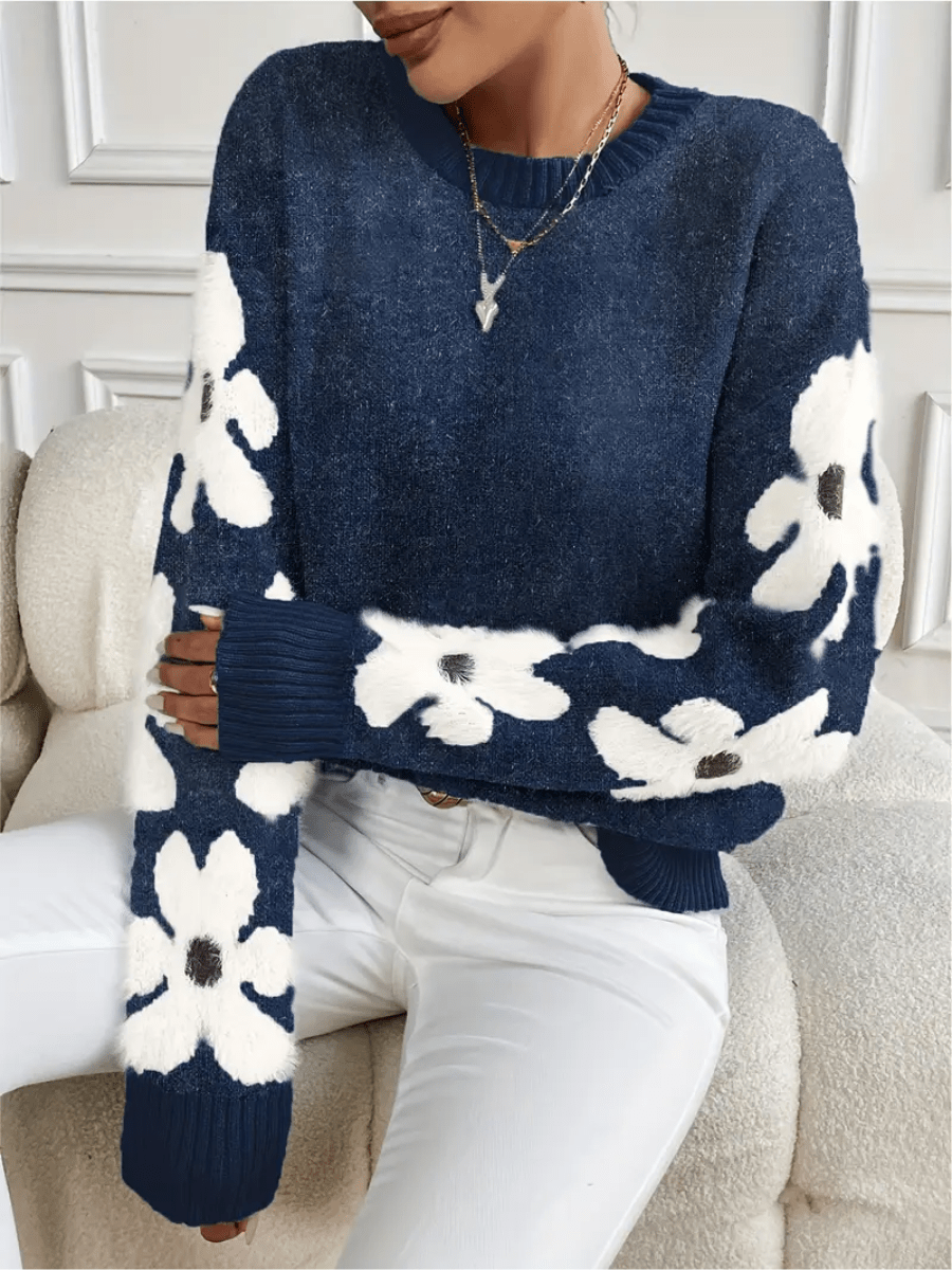 Flora | Elegante en Comfortabele Sweater met Bloemenprint - Bellanza
