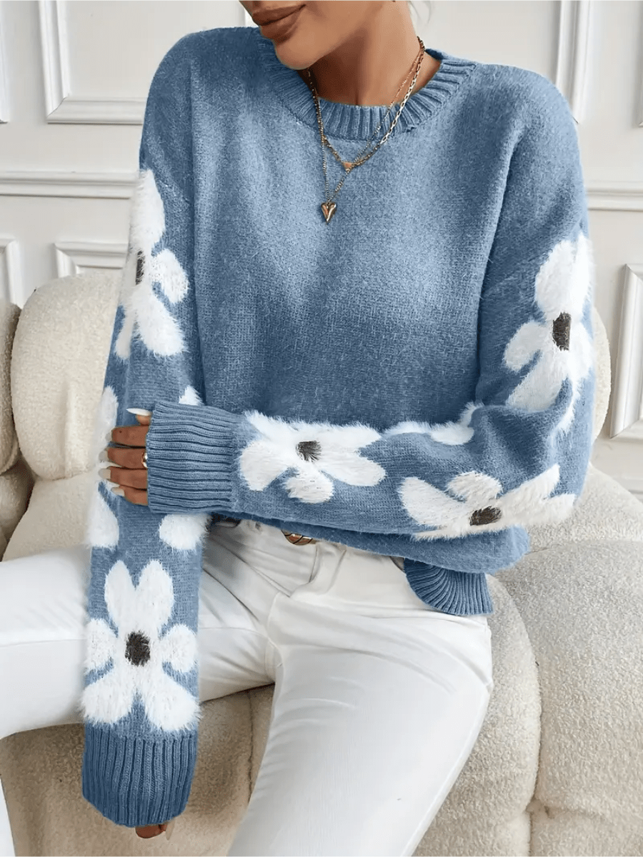 Flora | Elegante en Comfortabele Sweater met Bloemenprint - Bellanza