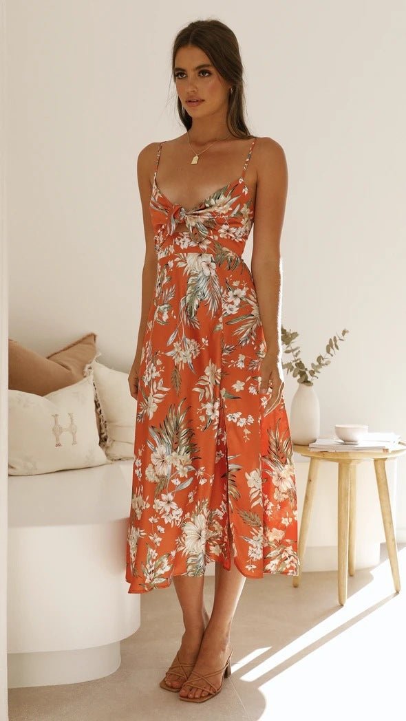 Flora | Romantische Midi - jurk met Bloemenprint - bellanza
