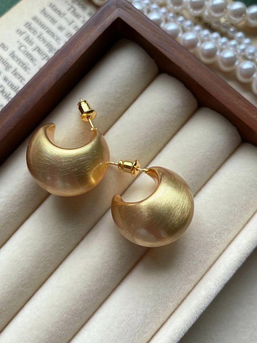 Franse Retro Matte Metalen Oorbellen - Bellanza