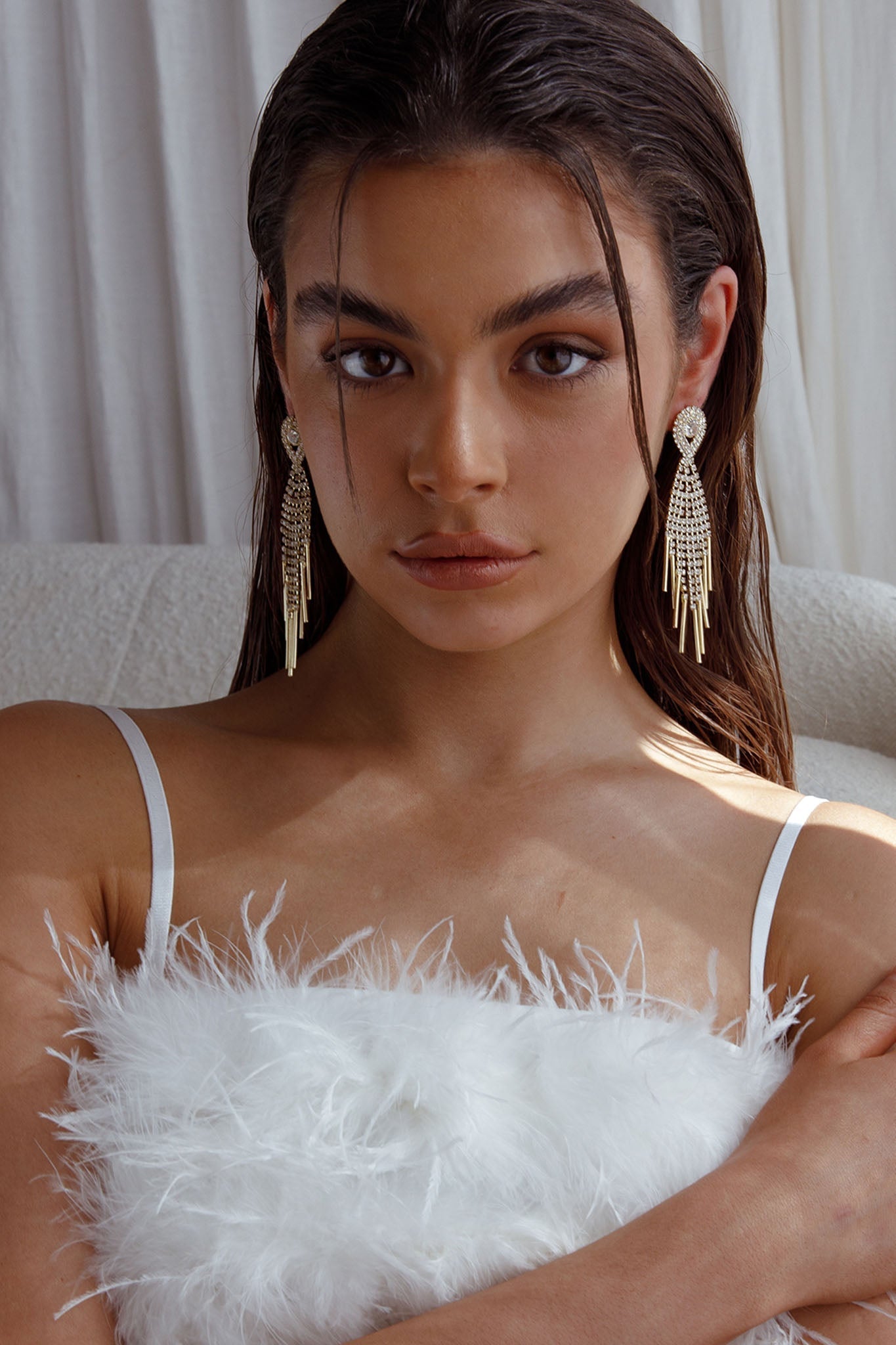 Fringe Oorbellen Ambrosia Goud - Bellanza