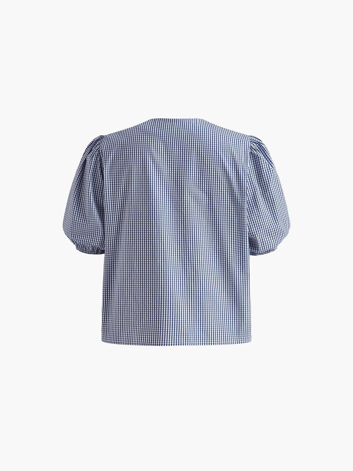 Geruite Lace Up Shorts Set - bellanza