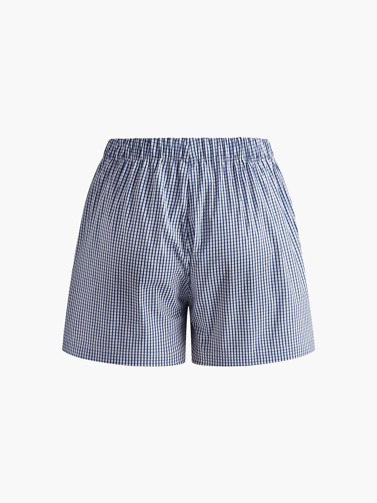 Geruite Lace Up Shorts Set - bellanza