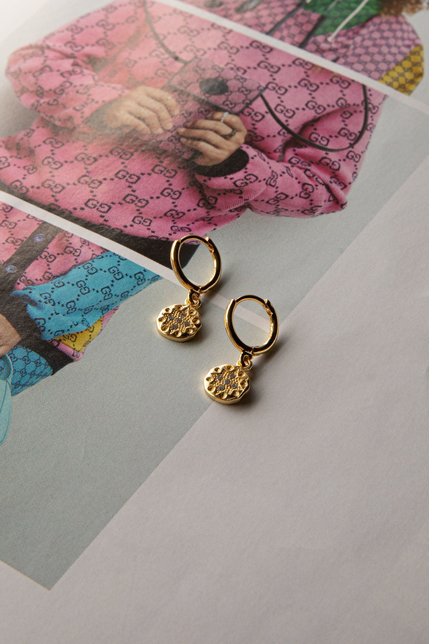 Gouden druppel diamanten creolen - Bellanza