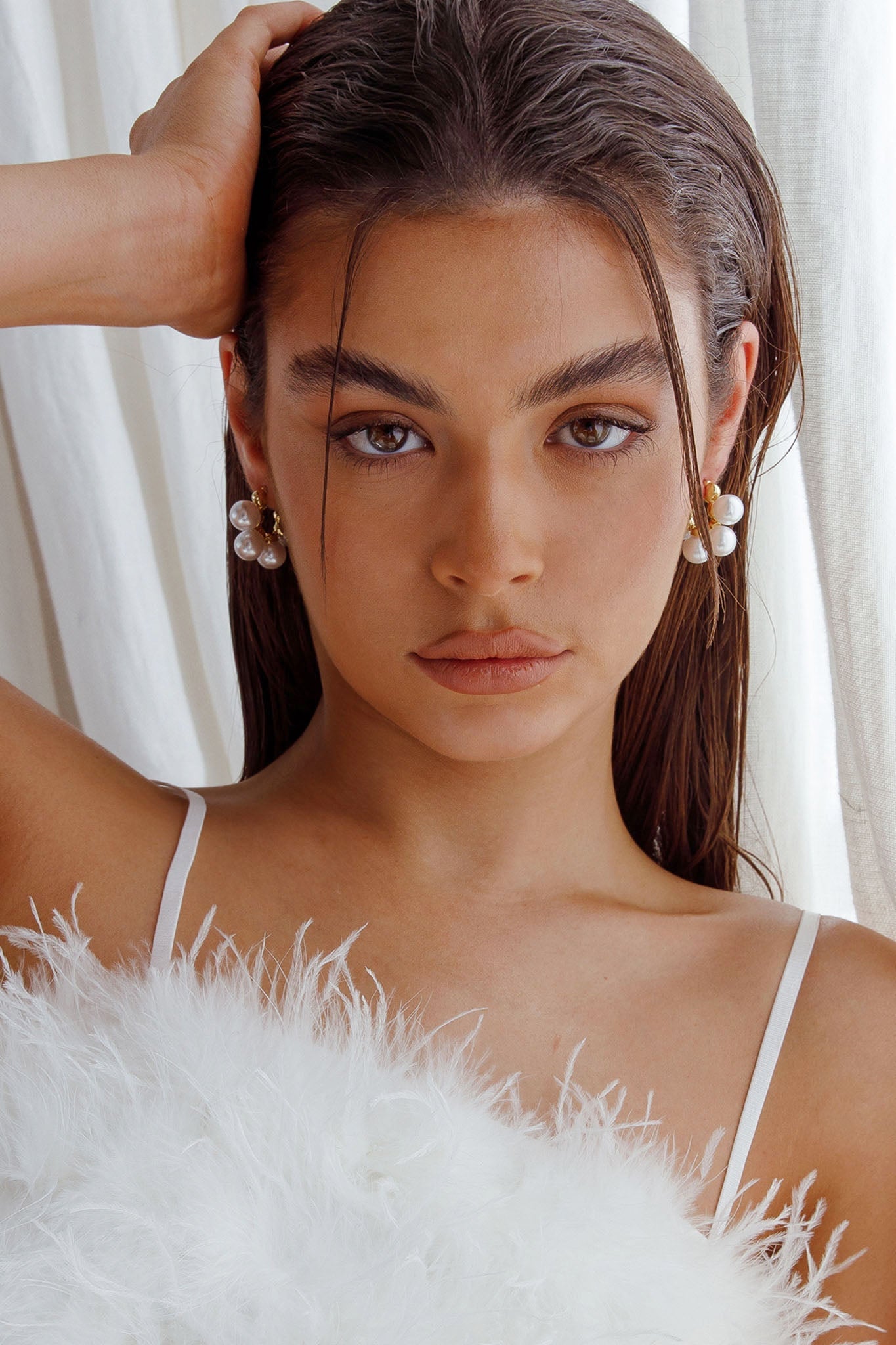 Gouden St Tropez parelcreolen - Bellanza