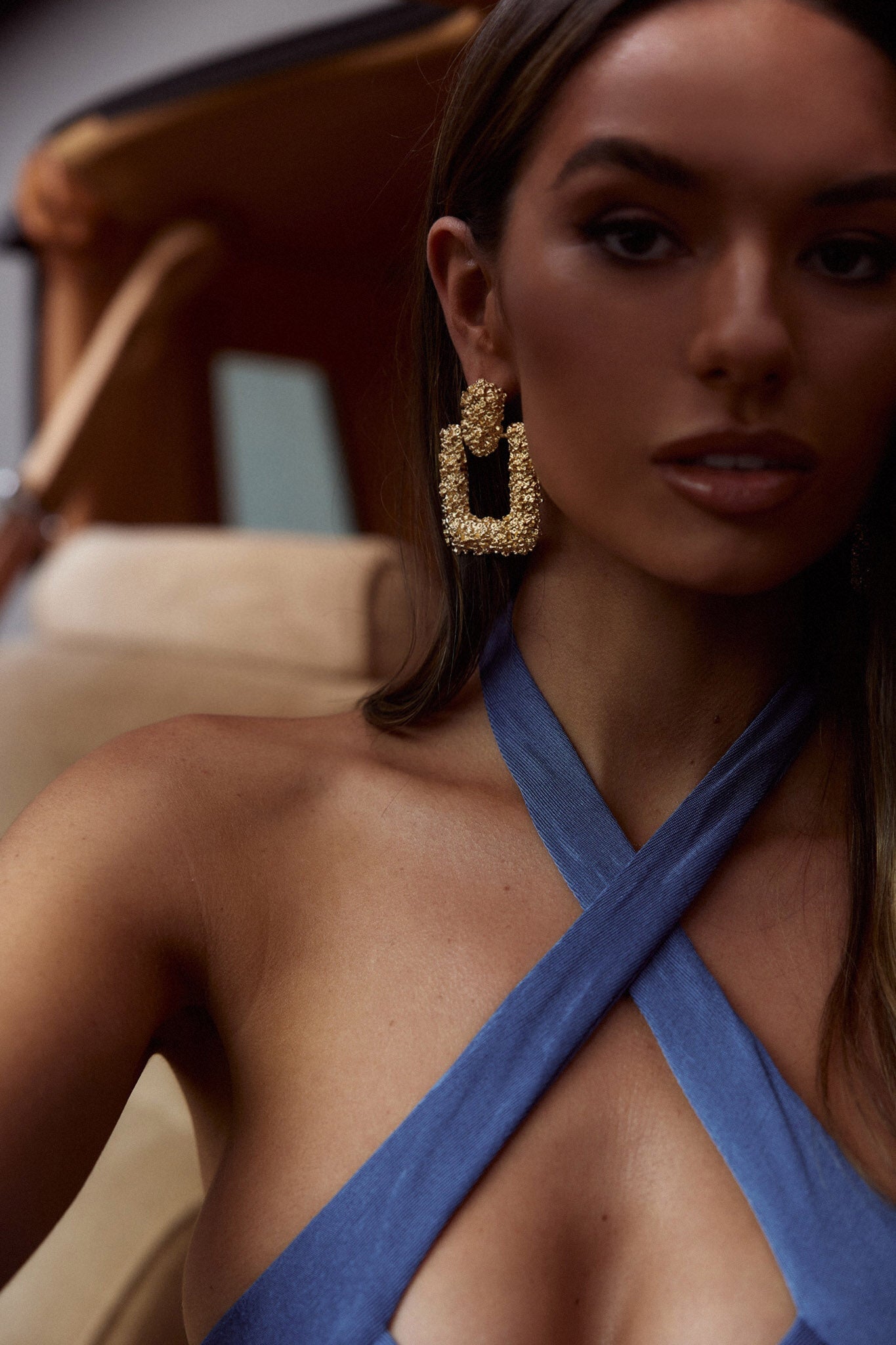 Gouden textuur oorbellen Rodeo Drive - Bellanza