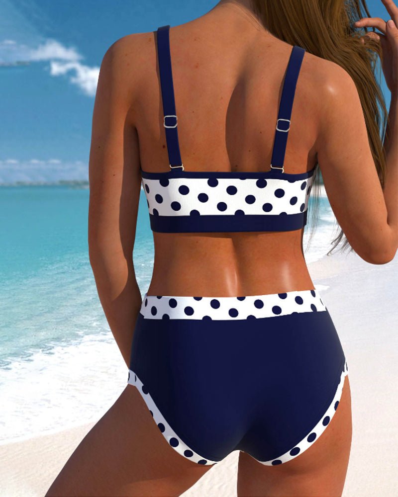 Hannah | Patchwork - bikini met hoge taille en erwten - bellanza