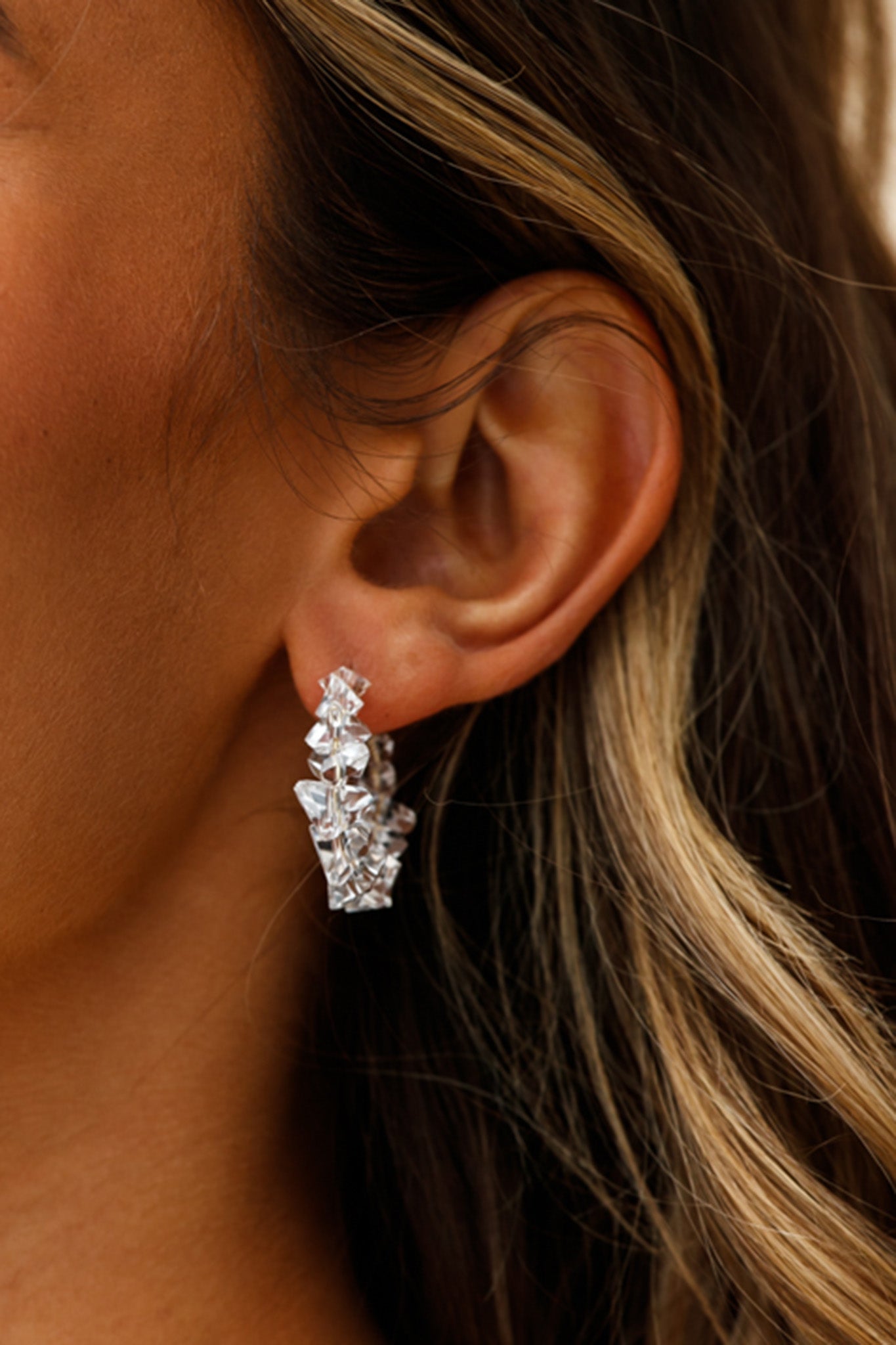 Hartley transparante gepolijste stenen oorbellen - Bellanza