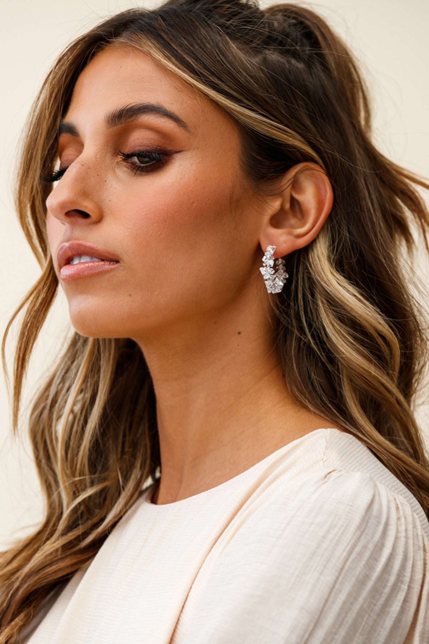 Hartley transparante gepolijste stenen oorbellen - Bellanza