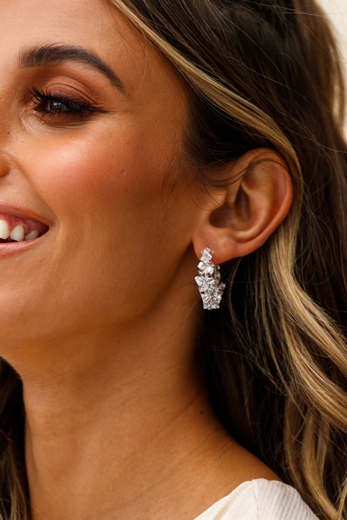 Hartley transparante gepolijste stenen oorbellen - Bellanza