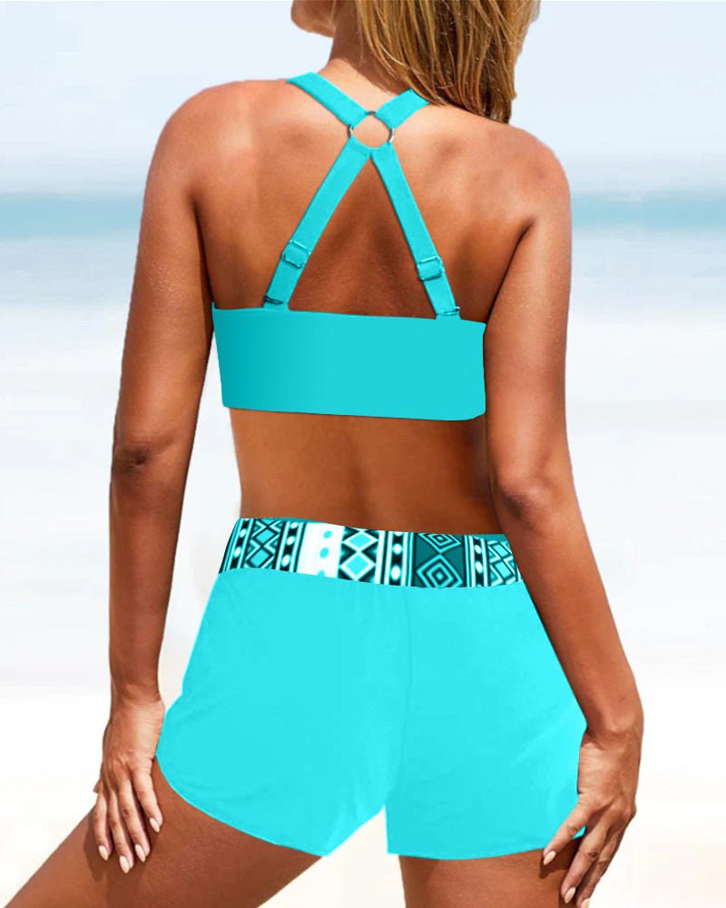 Hoge taille bikini met geometrisch patroon - bellanza