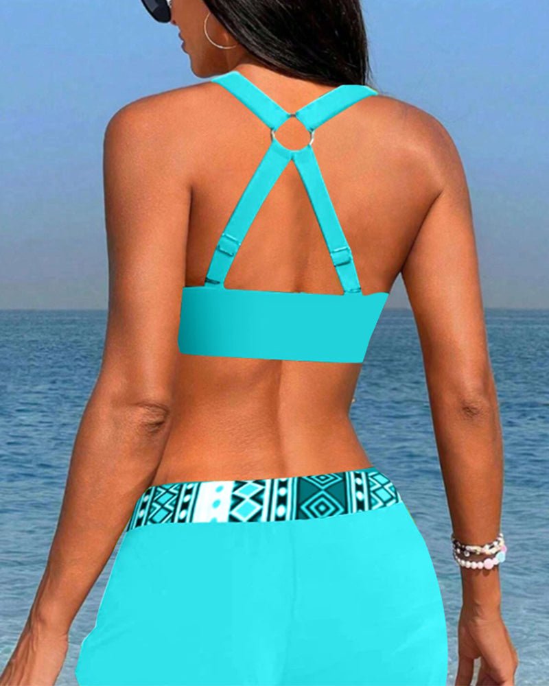 Hoge taille bikini met geometrisch patroon - bellanza