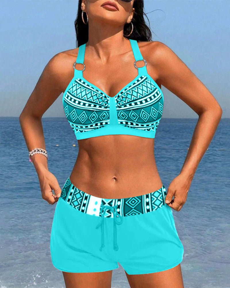 Hoge taille bikini met geometrisch patroon - bellanza