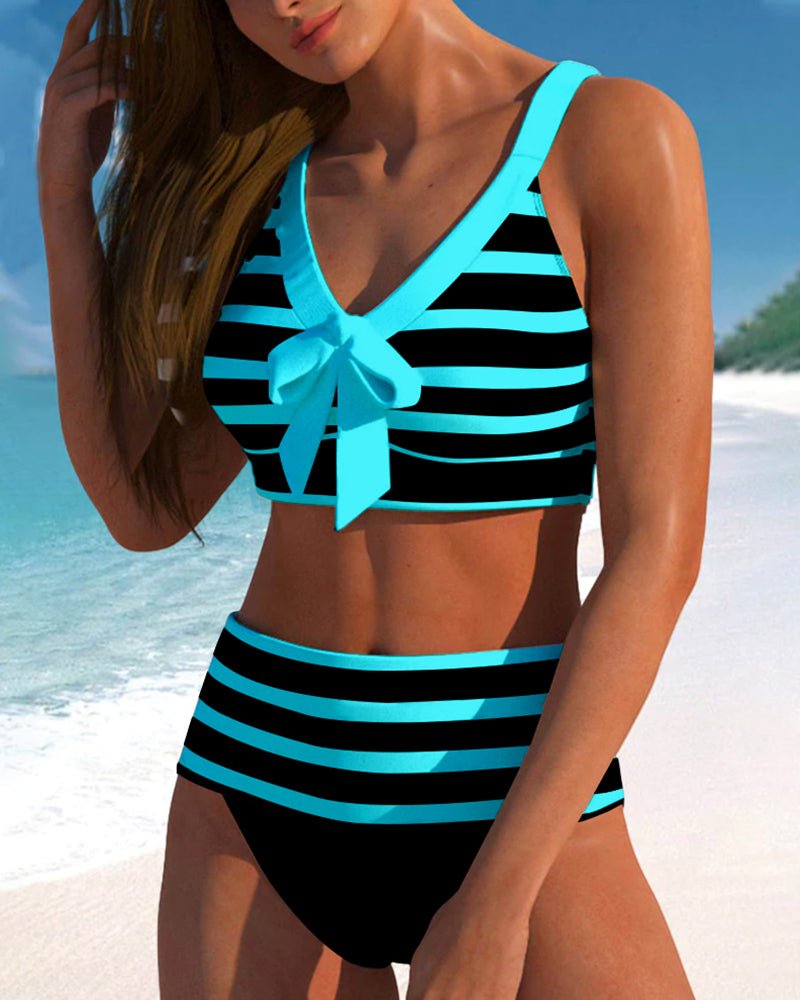 Hoge taille bikini's met strepen - bellanza