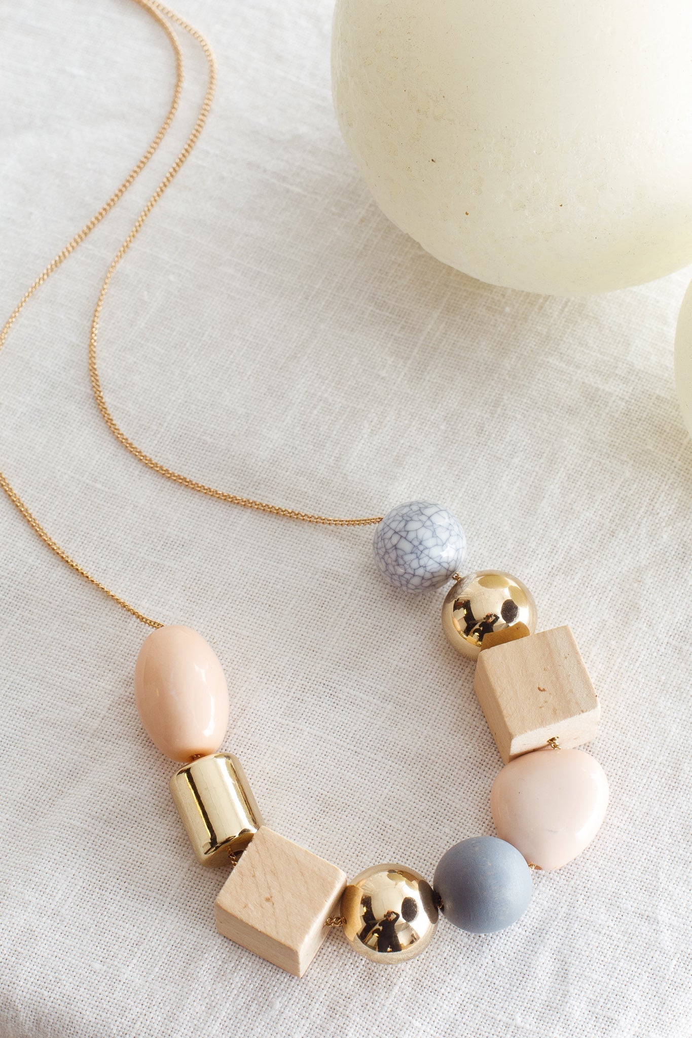 Imogen Mix Roze Parels Collier - Bellanza