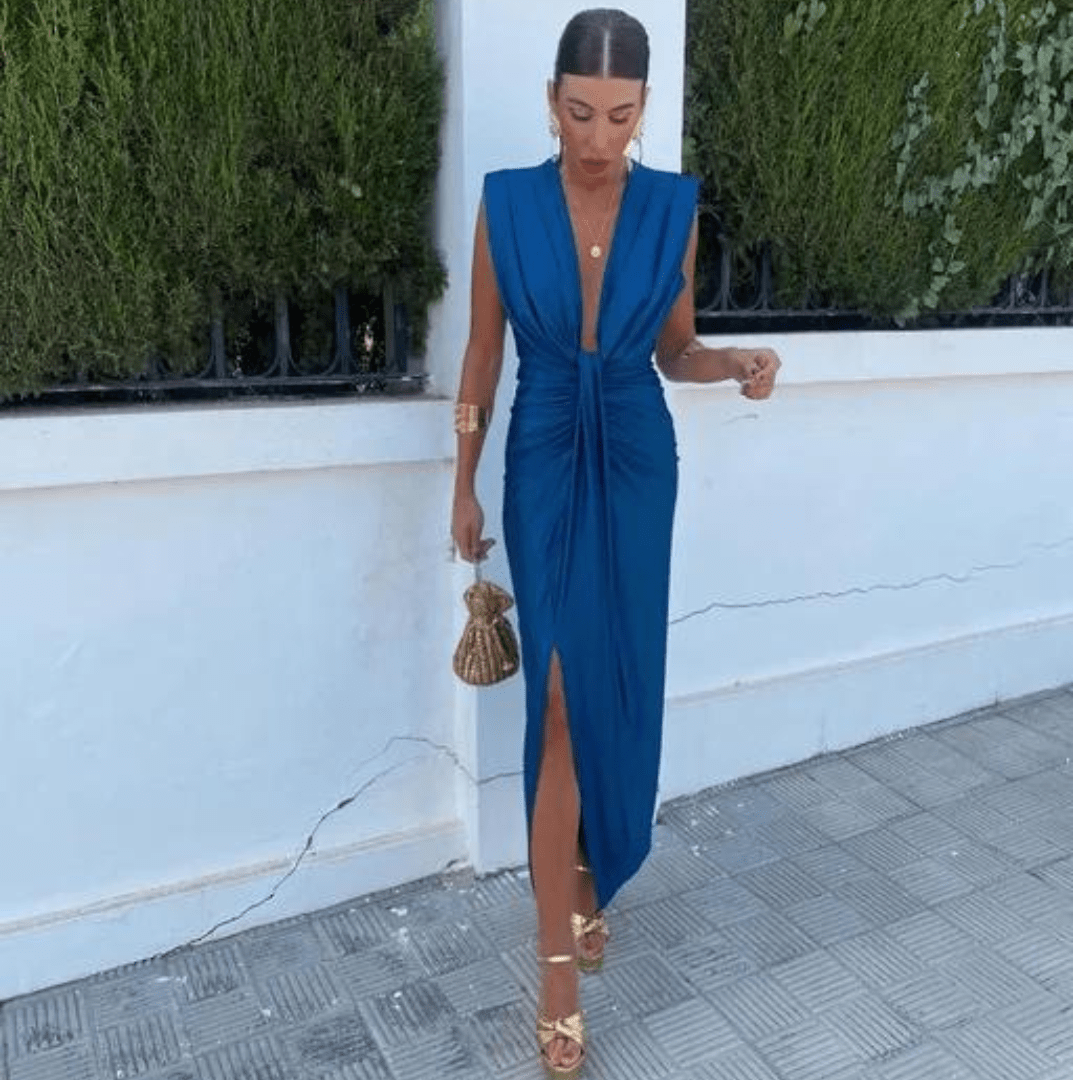 Isabelle - Feestjurk met diepe V - hals - bellanza