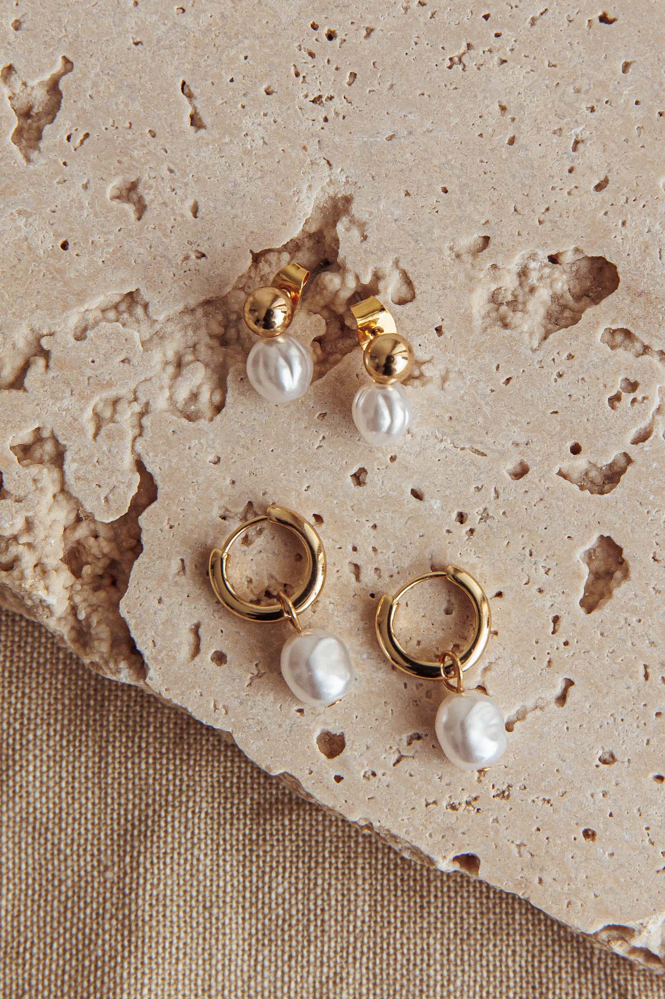 Isadore Oorbellen Set van Goud en Parels - Bellanza