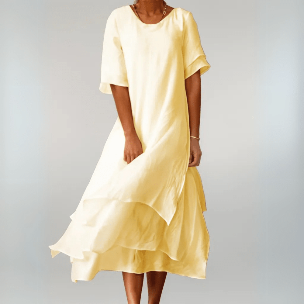 Isilde | Elegante katoenen maxi jurk - bellanza