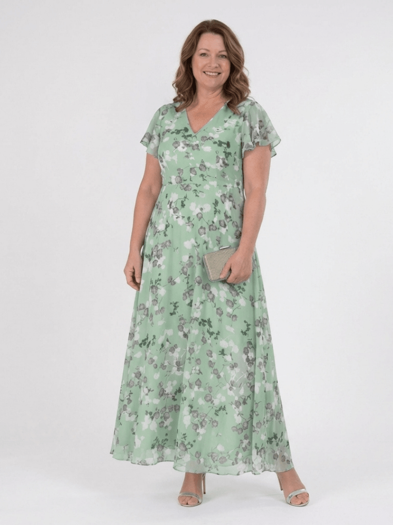 Ismeria | Maxi Jurk in Bloemen Chiffon - Bellanza