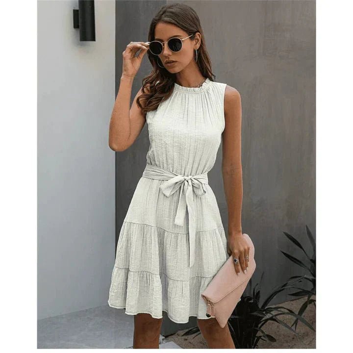 Jill™ - Chique Korte Ibiza Jurk Wit - bellanza