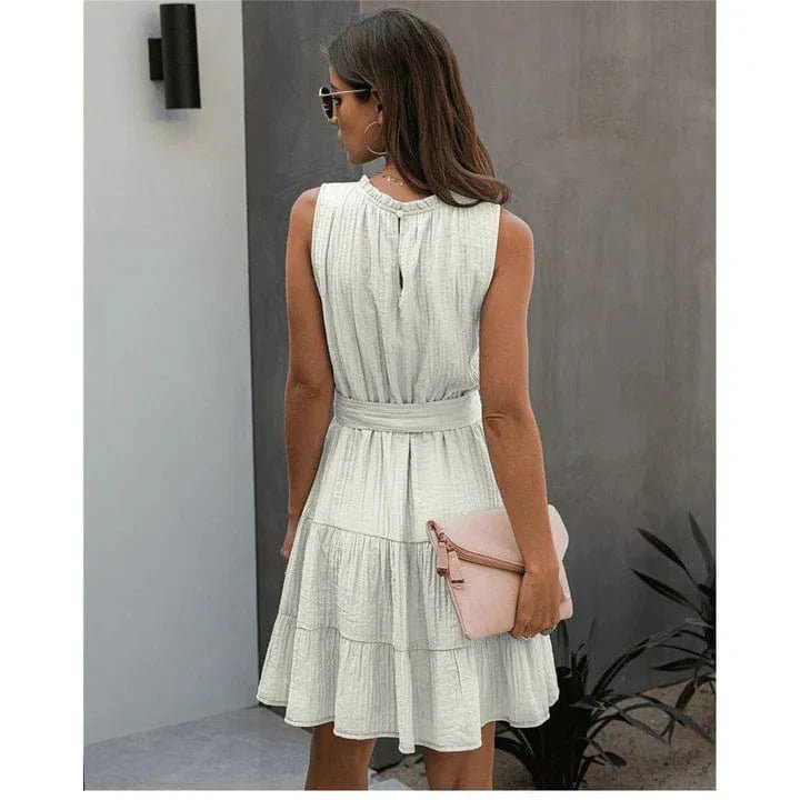 Jill™ - Chique Korte Ibiza Jurk Wit - bellanza