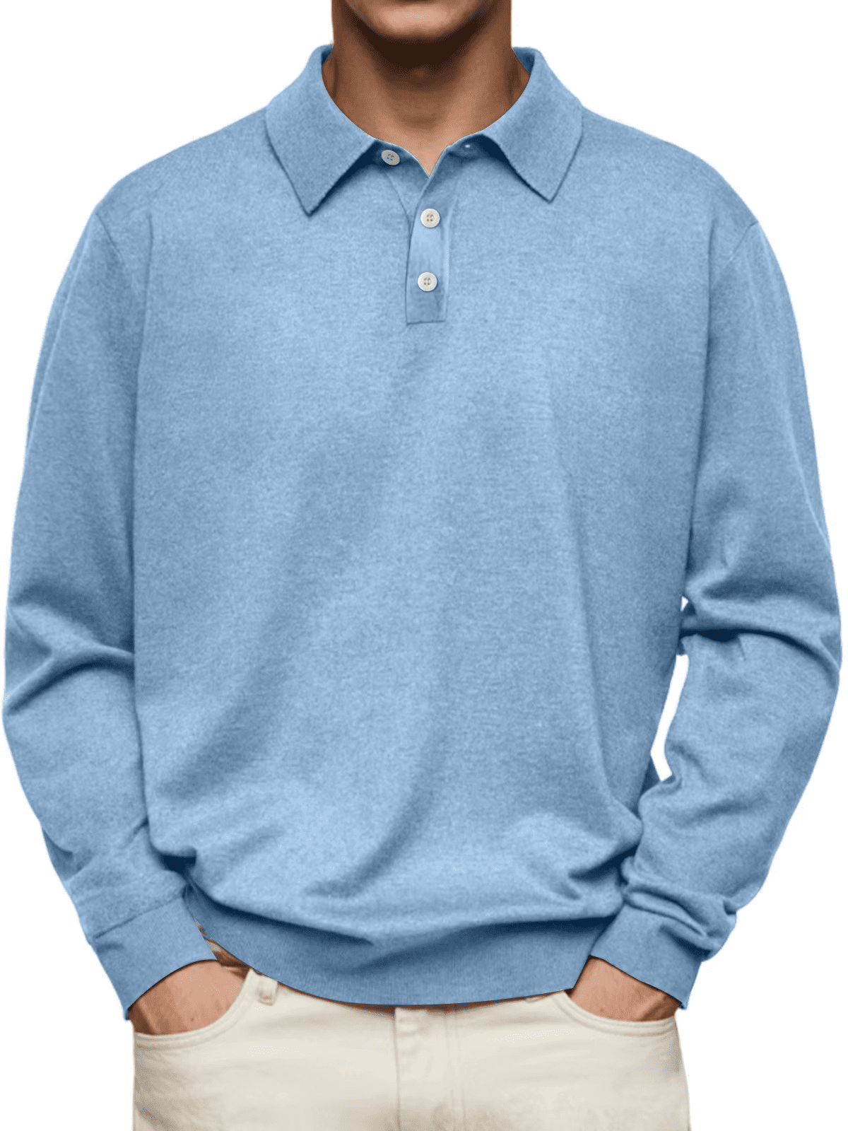 Jim | Casual poloshirt met lange mouwen voor heren - Bellanza
