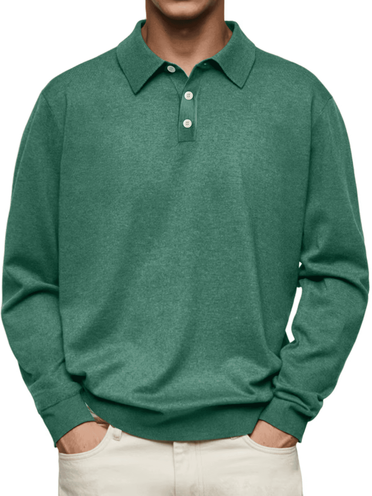 Jim | Casual poloshirt met lange mouwen voor heren - Bellanza