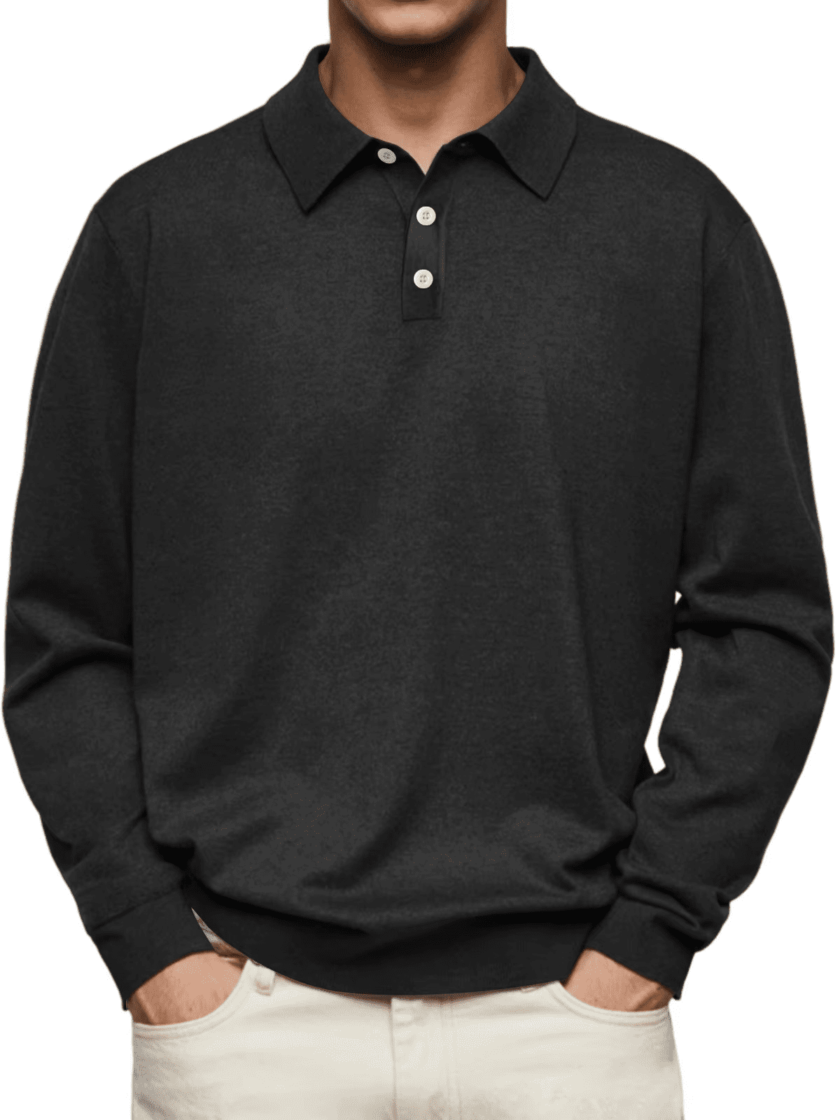 Jim | Casual poloshirt met lange mouwen voor heren - Bellanza