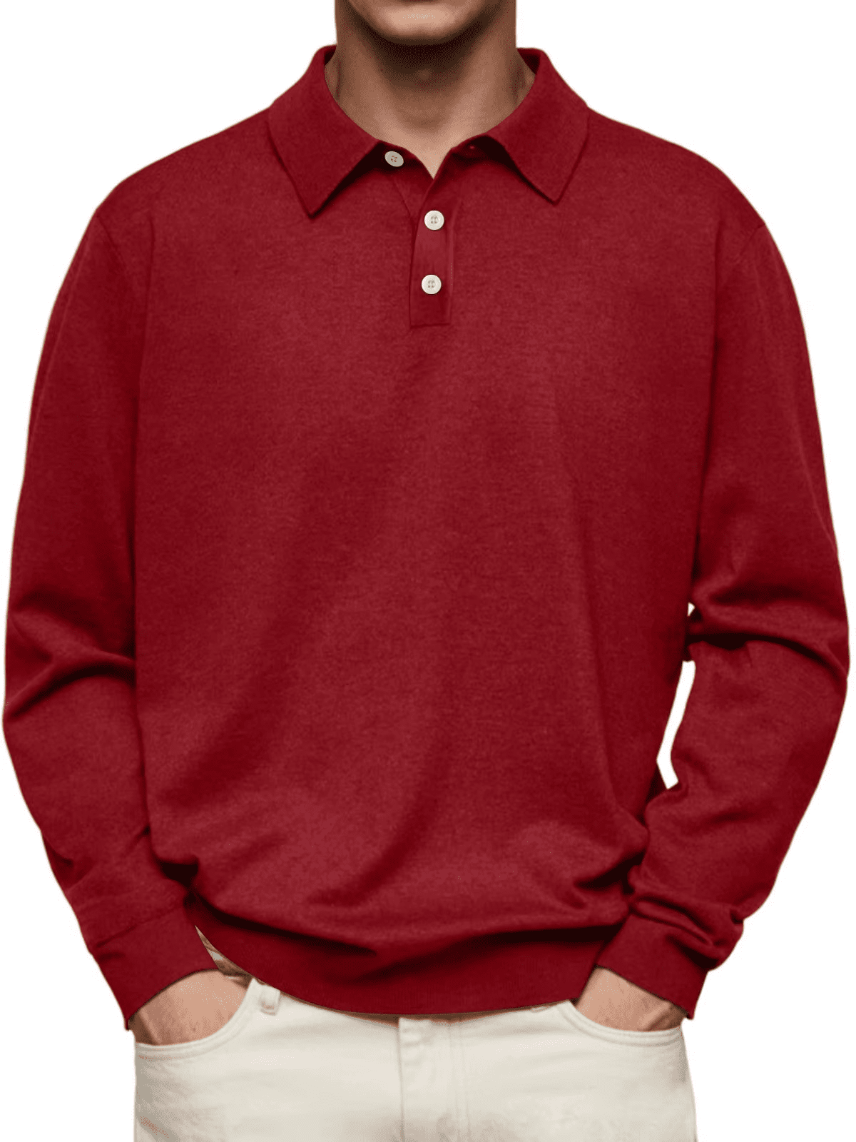 Jim | Casual poloshirt met lange mouwen voor heren - Bellanza