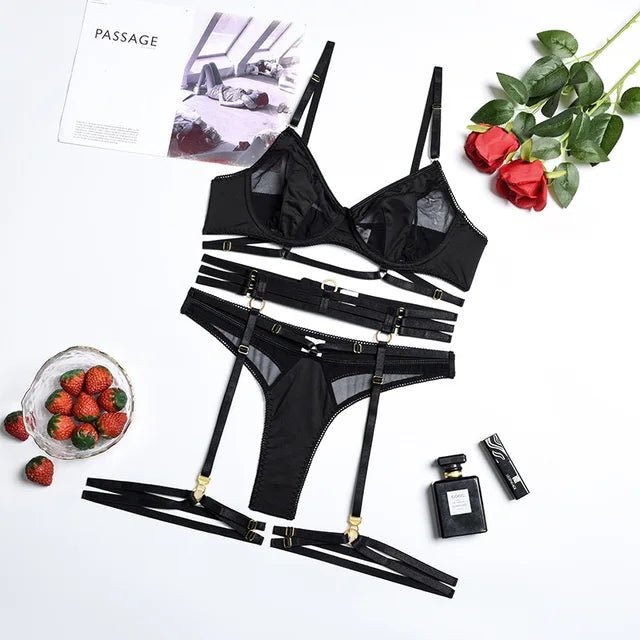 Julietta | 3 - Delige Franse Lingerie Set - bellanza