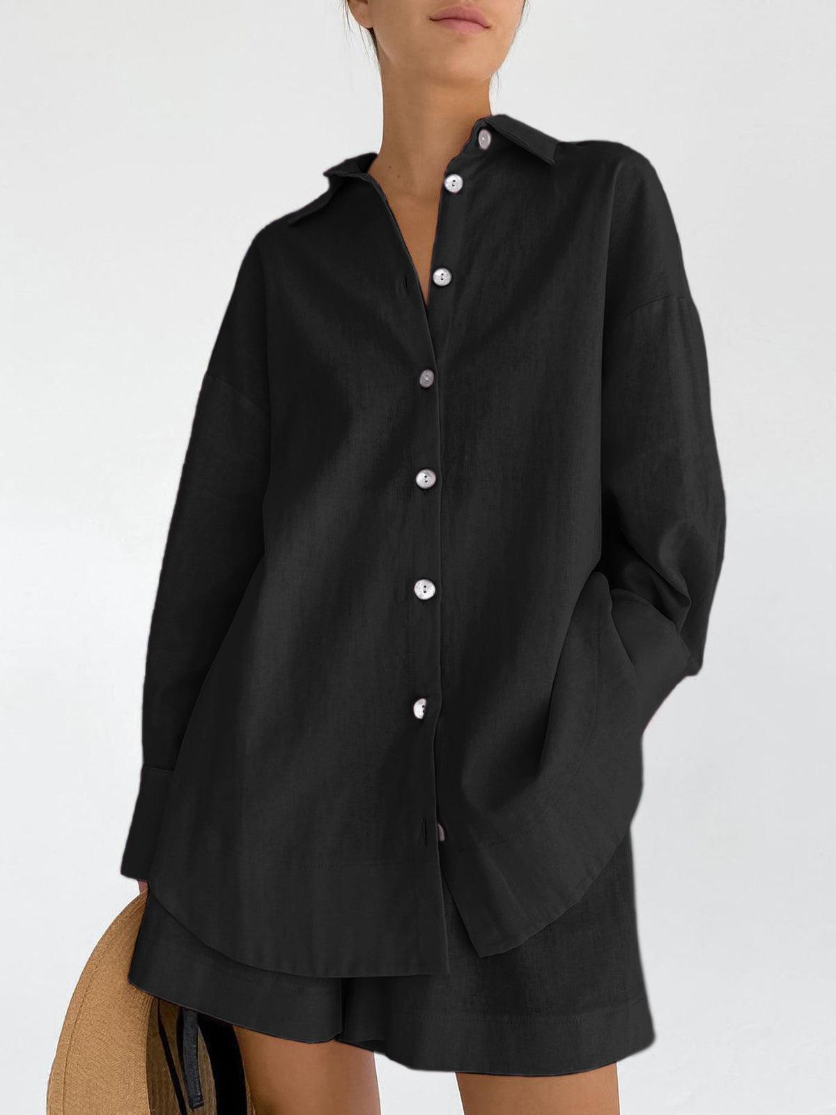 Katoenen Strand Twee - delige Shorts Set - bellanza