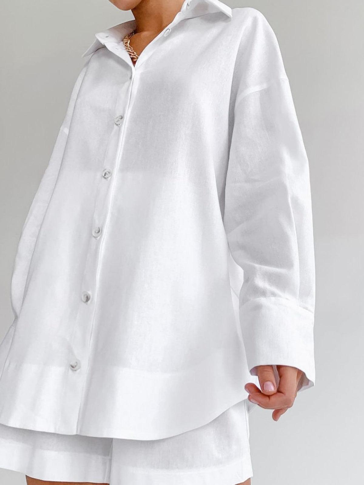 Katoenen Strand Twee - delige Shorts Set - bellanza