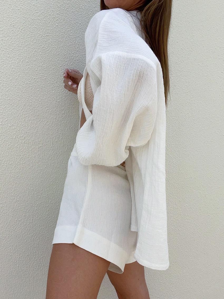 Katoenen Wonderland Tied Twee - delige Shorts Set - bellanza