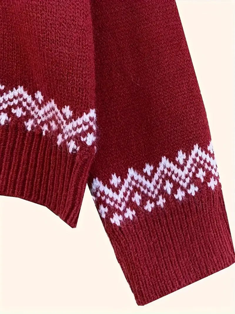 Kersttrui met Hertprint en Colkraag - bellanza