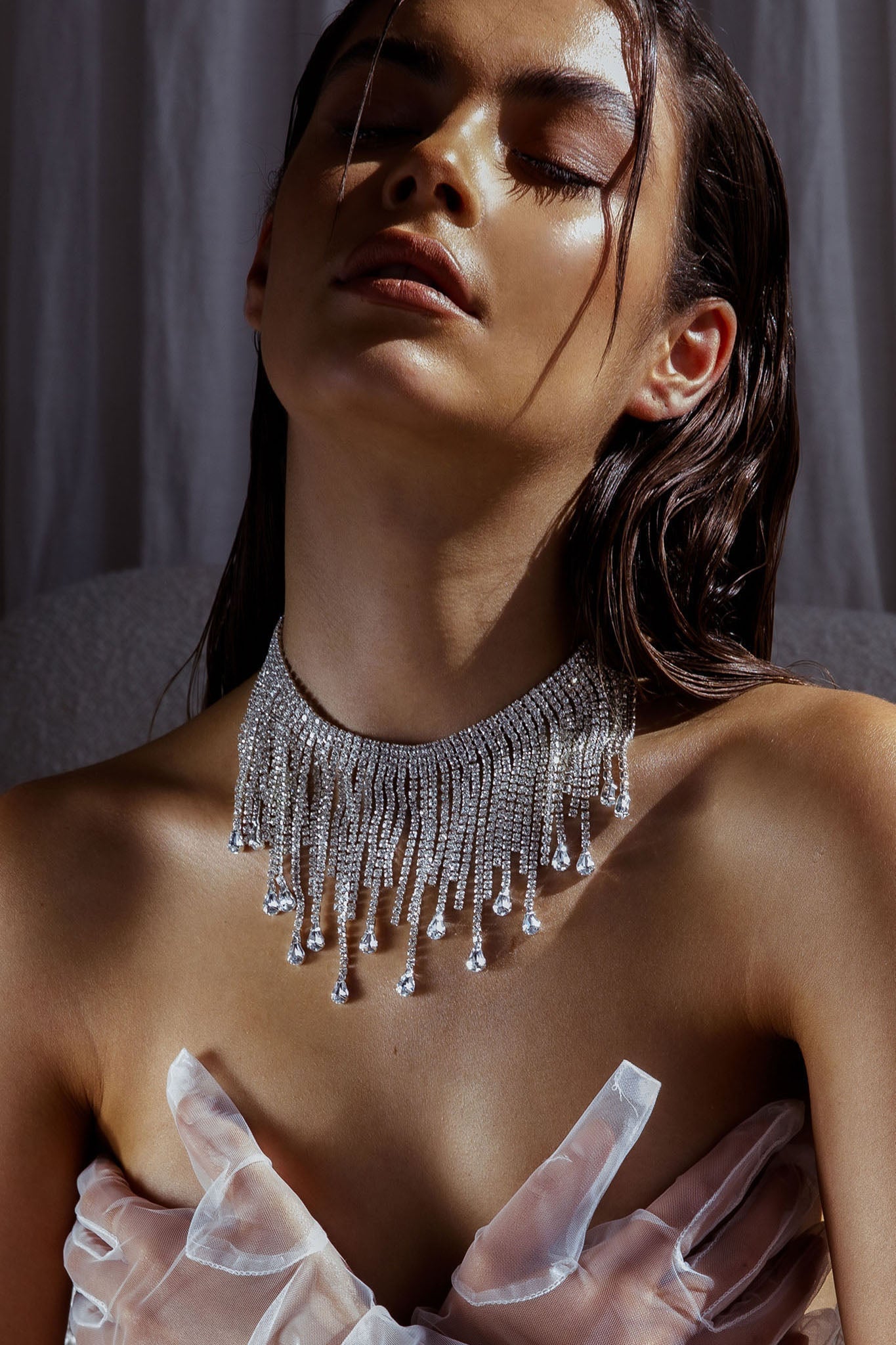 Ketting in Kristal Cascade Isadora Zilver - Bellanza