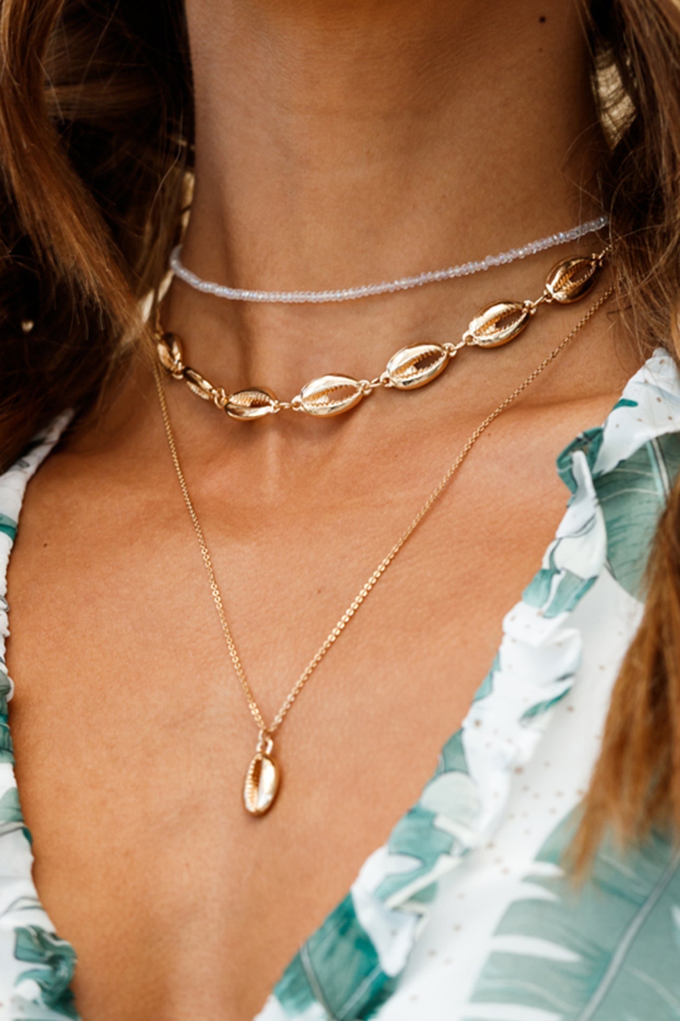 Ketting met heldere kristallen parels Misty - Bellanza