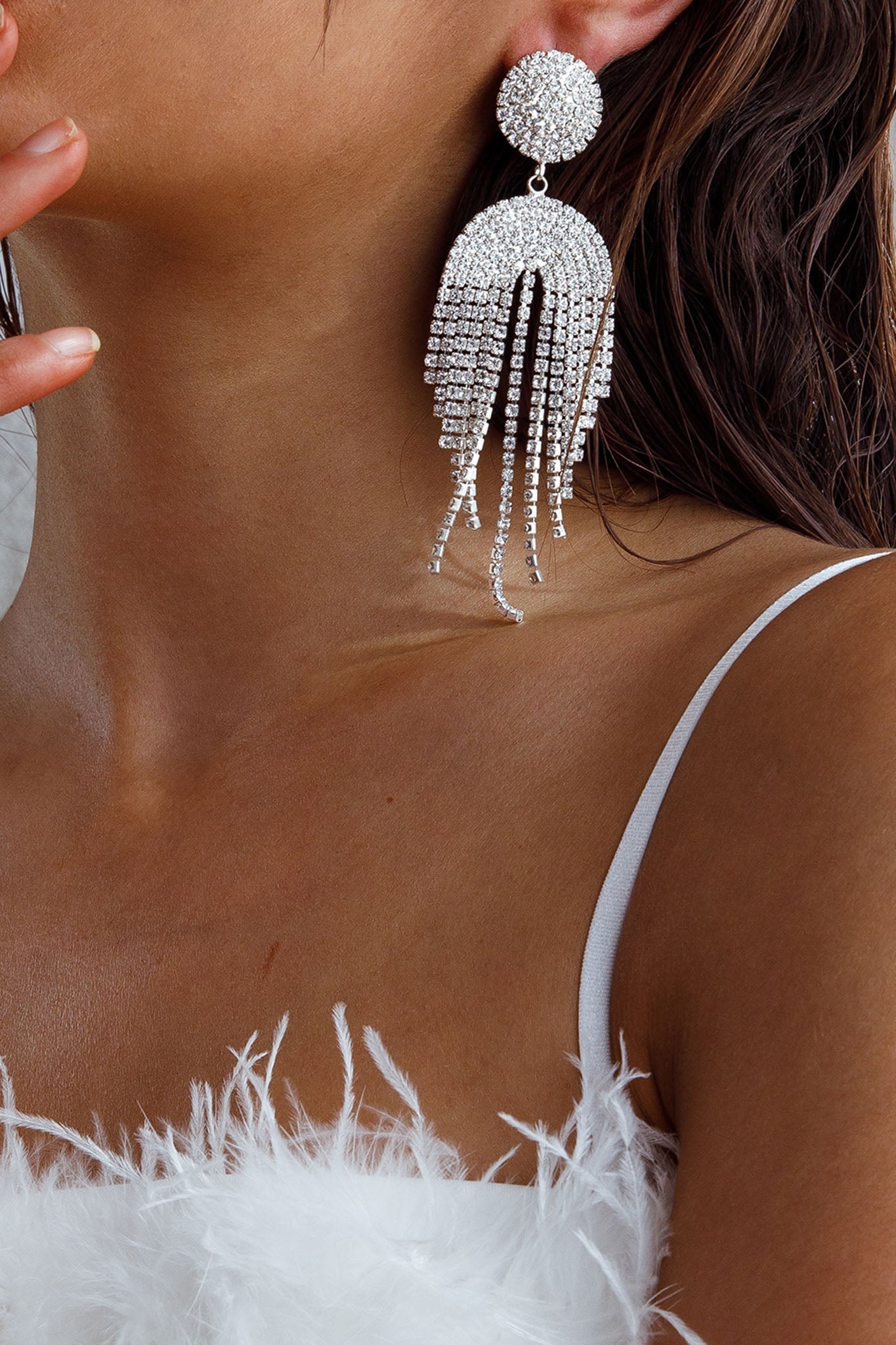 Kiara Cascade Oorbellen in Zilver - Bellanza