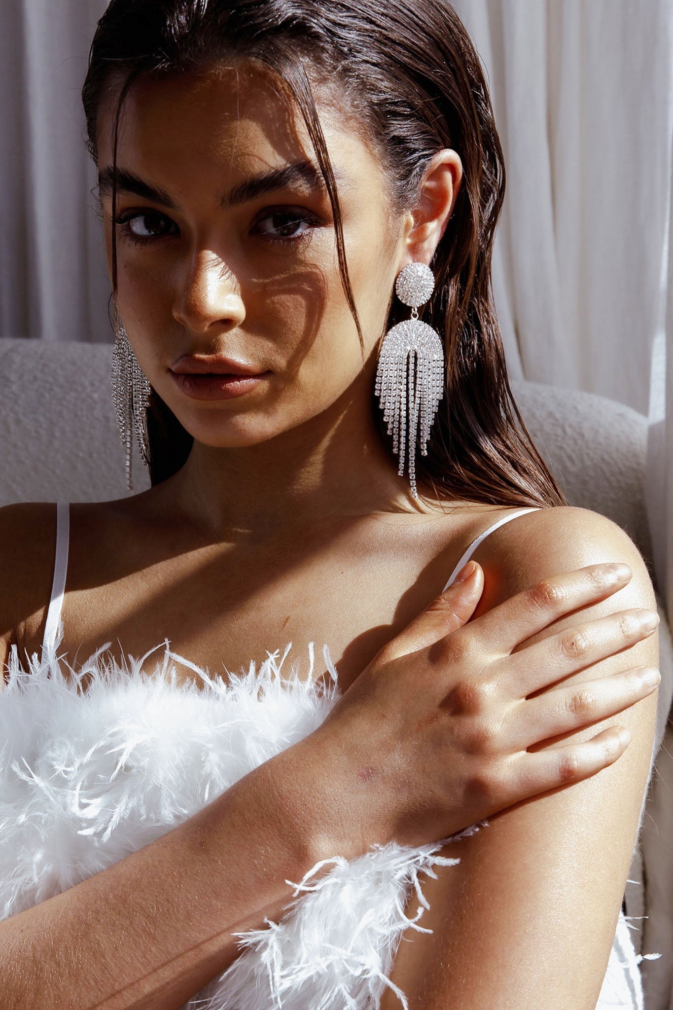 Kiara Cascade Oorbellen in Zilver - Bellanza